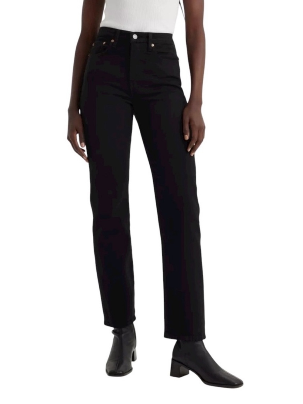Levi’s Wedgie Straight high rise jeans black denim size 27 excellent condition